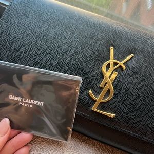 Saint Laurent Kate Clutch in grain de poudre leather
